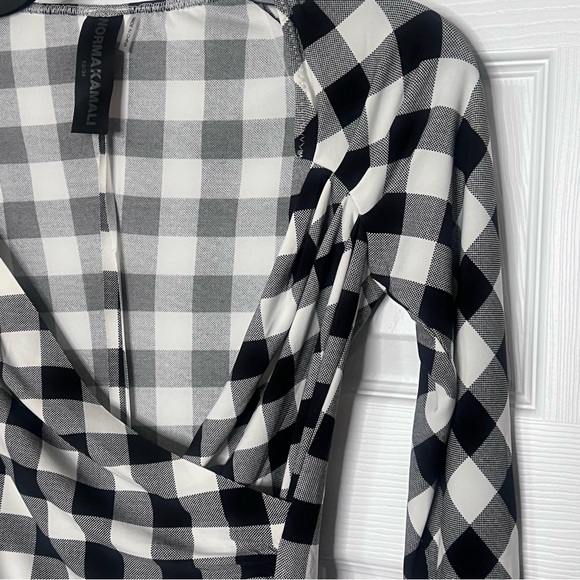 Norma Kamali black and white checked crossover top Size XS - Picture 5 of 14